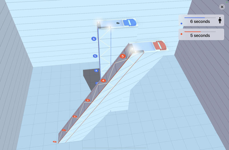 Visualization of relativistic length contraction in 2D+1 space time using trucks carrying pairs of orthogonal light clocks